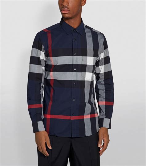 burberry blue check t shirt|burberry check cotton poplin shirt.